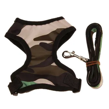 

Camouflage Dot Plaid Printed Puppy Dog Breakaway Mesh With Leads Rope S-XL Puppy Pet Dog Harness
