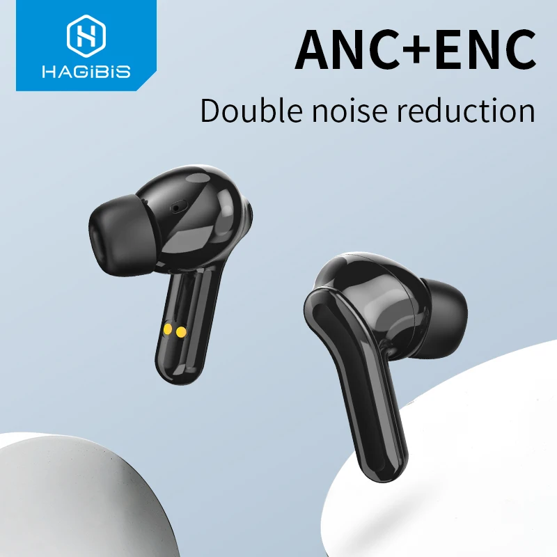 

Hagibis TWS Earbuds ANC Wireless Active noise canceling earphones Bluetooth 5.0 Waterproof ENC Stereo Handsfree gaming headset