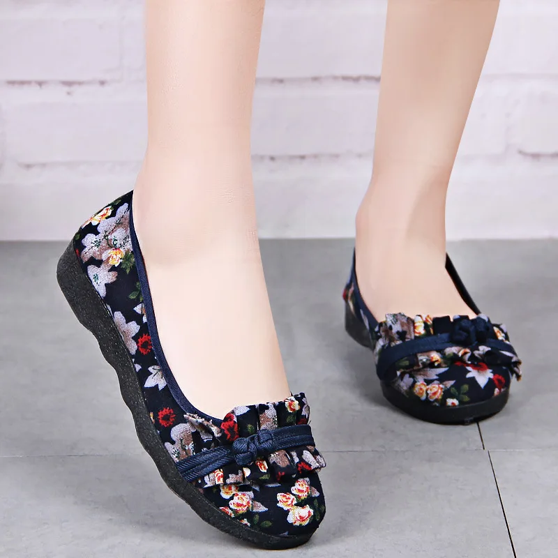 

[Ultra-Light Ultra-Soft Mom Shoes] Old Beijing Cloth Shoes Women's Low Top Low-Cut Versitile Fashion Soft-Sole WOMEN'S Shoes