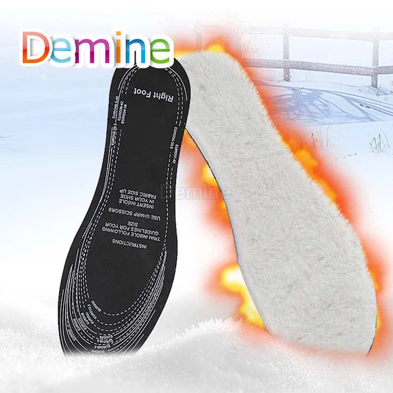 

Winter Warm Thickened Insoles Anti-cold Winter Wool Blend Insoles Shearling Unisex Breathable Plush Warm Shoe Pad Dropshipping