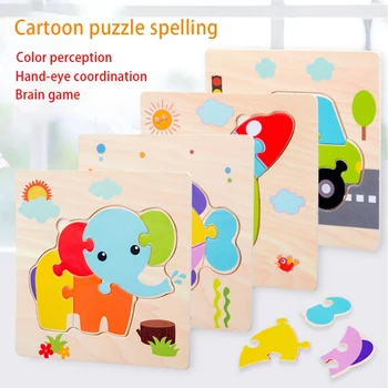 

Jigsaw Wooden Toy Children Cartoon Pattern Puzzle Early Education Puzzles