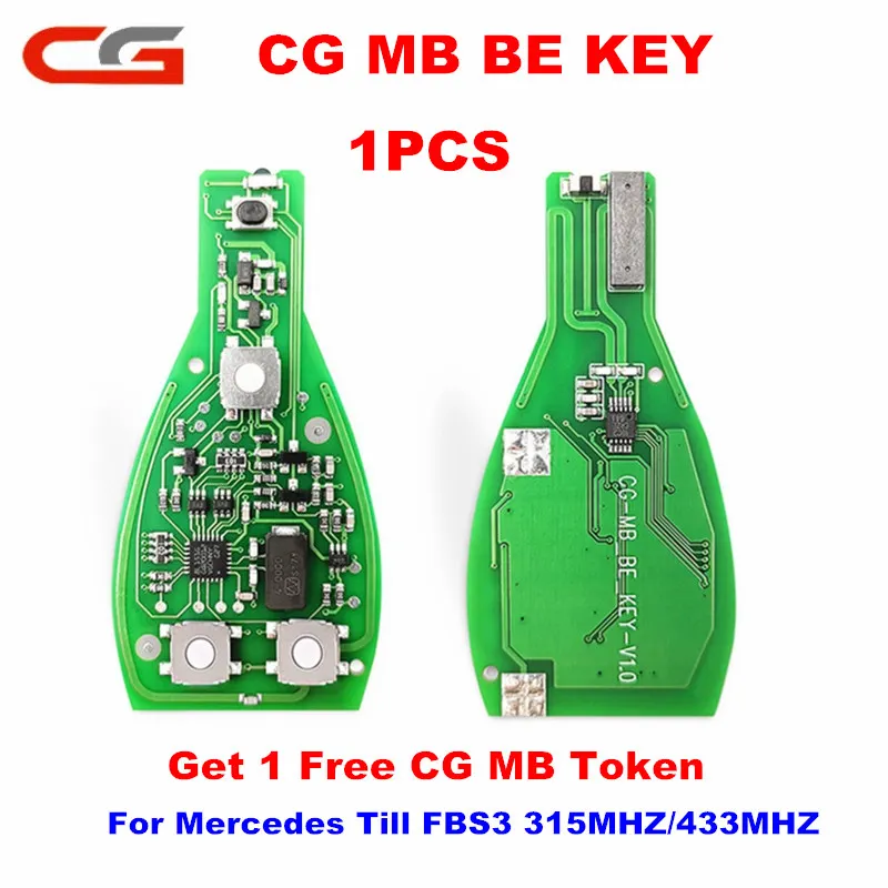 1 шт. CG MB BE KEY поддерживает все для Mercedes до FBS3 315 МГц/433 МГц может получить 1 Бесплатный MB жетон для CGDI MB PROG