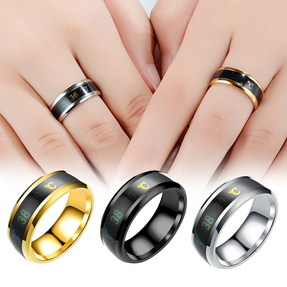 

Fashion Smart Ring Multifunction Waterproof Digital Temperature Sensor Ring Smart Ring Couple Ring Jewelry Valentine's Day Gift