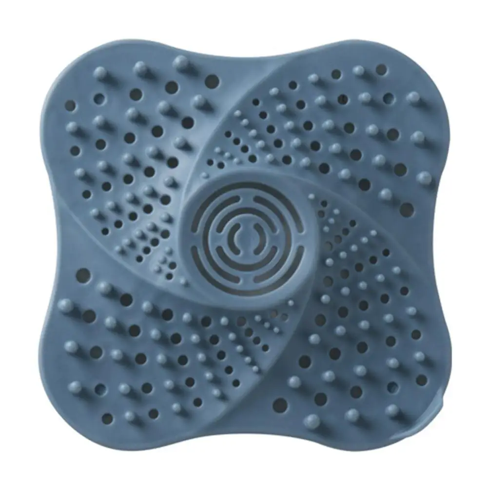 Силиконовые сетки кухонные сливные фильтры для раковины фильтр канализационные волосы дуршлаги Ванная комната Чистый инструмент пол сито сливной фильтр коврик гаджеты - Цвет: Blue