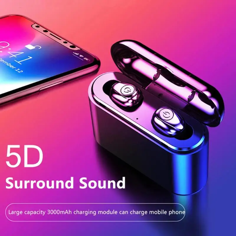 Лидер продаж многофункциональные однотонные наушники X8 TWS Bluetooth 5 0