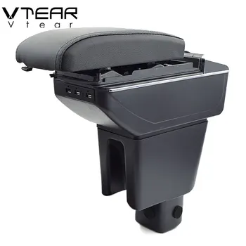 

Vtear For Honda mobilio car armrest leather arm rest USB storage box styling center console accessories automobile decoration
