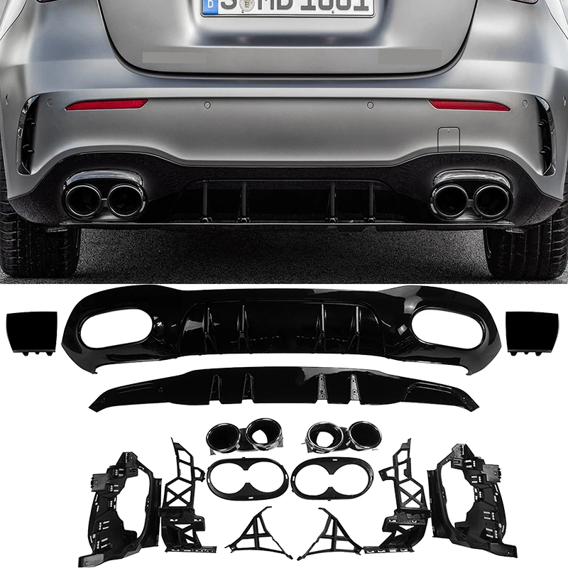 Для 2020 + Mercedes W177 A180 A200 A250 A35 A45S AMG высота глушителя выхлопной наконечник сплиттер