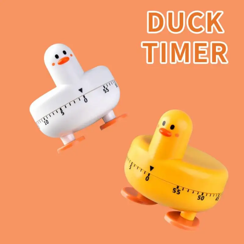 Duckling Desktop Learning Timer For Kids Cute Cartoon Rotating Mechanical Timer Kitchen Baking Timing Reminder Home Accessories