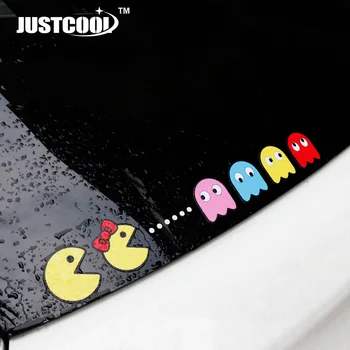 

Car Sticker Pacman JDM Cartoon Cute Glass 2 Styles Vinyl Decal Electric Bicycle Ebike Motorcycle Auto Car Accessories Decoration