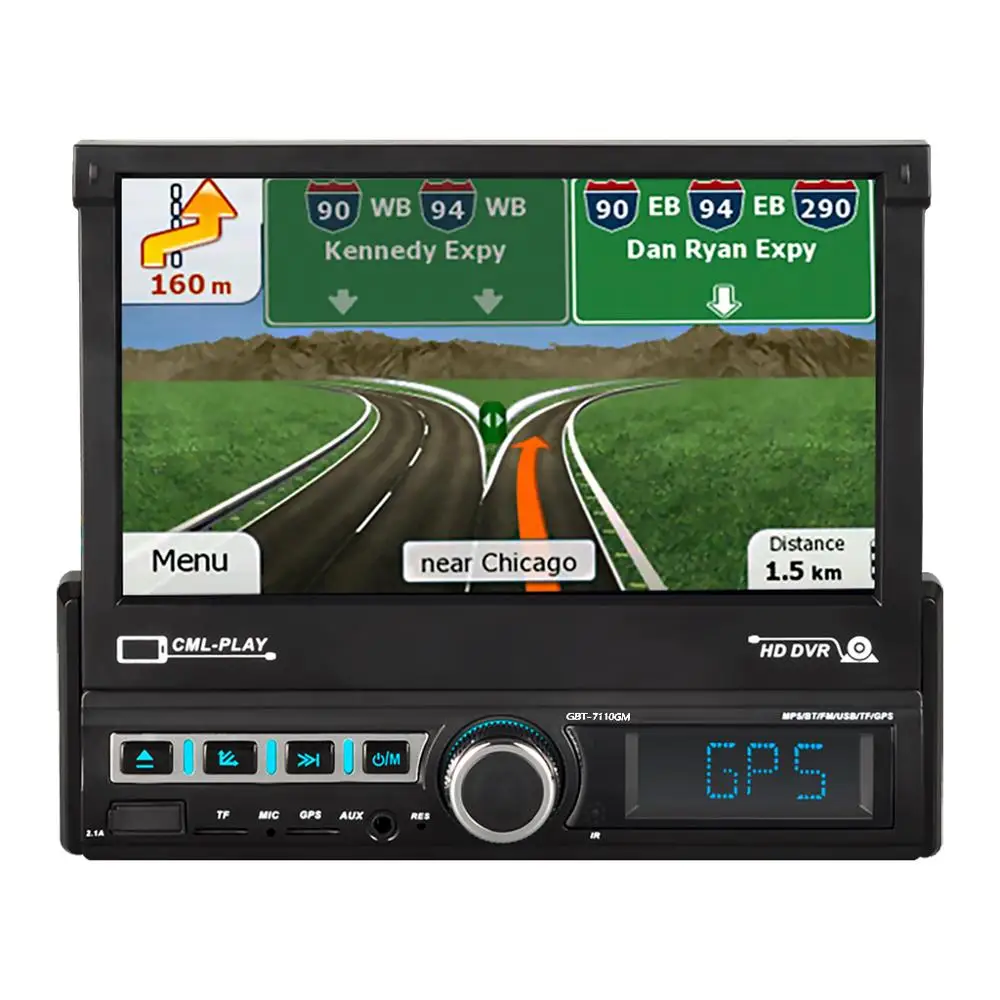 7 дюймовый автомобильный навигатор с моторизованным всплывающим сенсорным