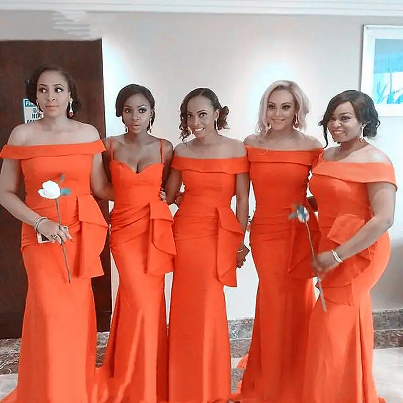 orange wedding guest dress