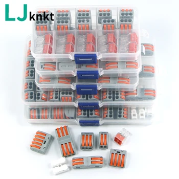 

pct Wiring Connector box Push-in rod Terminal Block Electrical Cage Spring Universal Fast Wire Connectors Household cable kit