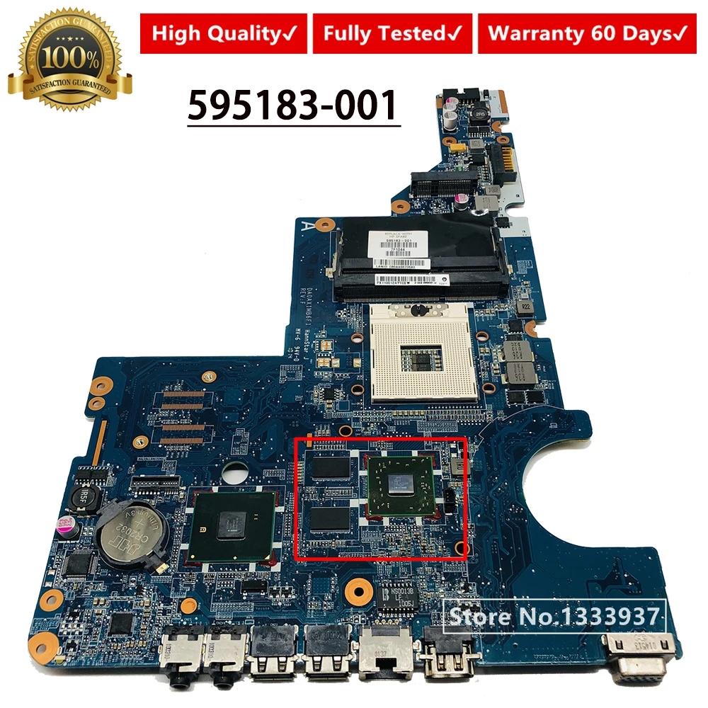 

For HP CQ42 G62 G42 G72 CQ62 laptop motherboard DA0AX1MB6F1 HM55 595183-001 Mainboard
