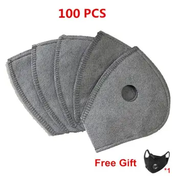 

10-100PCS 5layers Cycling Face Masks Filter MTB Road Cycling Equip Anti-Dust PM2.5 Replacement With Active Carbon Filter Protect