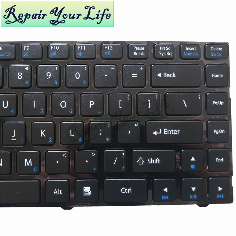 Pegatron B14Y 용 노트북 키보드 Clevo W540 US 영어 레이아웃 MP-11P53US 528 12F089800962M 0KN0-A02US12 black KB