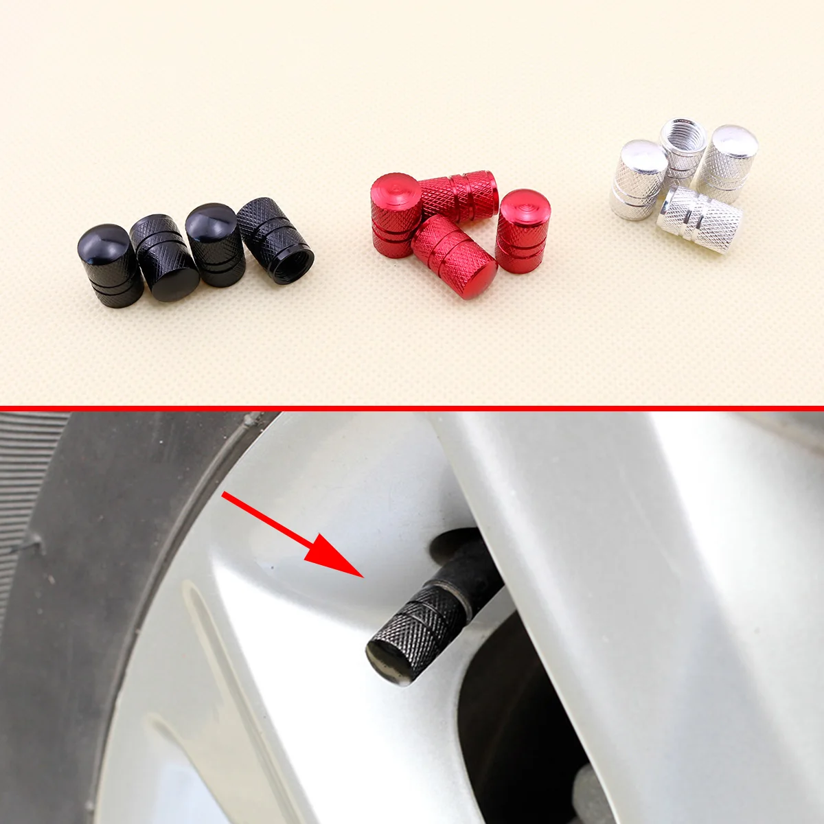 

Universal Accessories Car Wheel Tire Tyre Valve Stem Cap Dustproof Screw Air Dust Hat Cover Decoration Parts Aluminium 4pcs