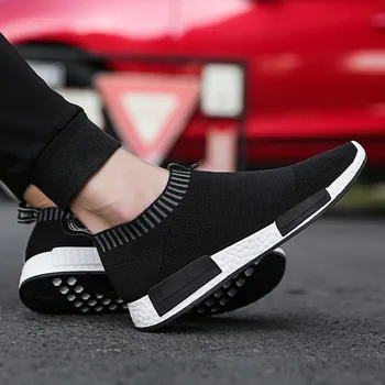 Summer men shoes solid slip on comfortable casual shoes men black white light weight sneakers shoes