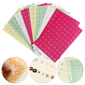 

16 Sheets Round Paper Letters Stickers Colorful Self Adhesive Number Stickers Labels Stickers Home School Office Decoration