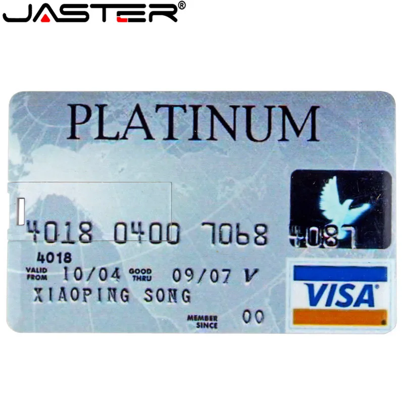 Флэш накопитель JASTER для кредитной карты USB 8 ГБ 4 16 2 0 флэш 32 64 с реальной емкостью