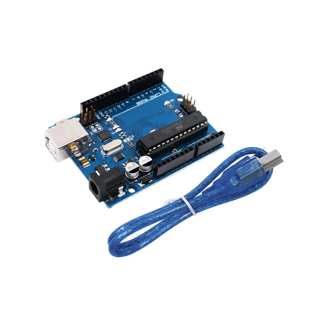 100 шт./лот для UNO R3 MEGA328P с USB кабелем + официальная бумажная коробка Arduino UNO|uno r3|uno r3