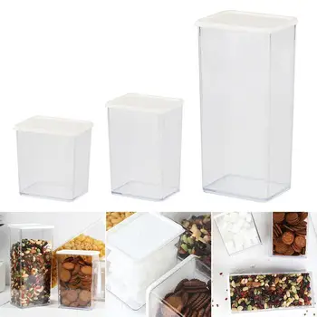 

Square Food Plastic Sealed Can Nuts Snacks Refrigerator Storage Box Storage Tank Kitchen Storage Containers Food Container