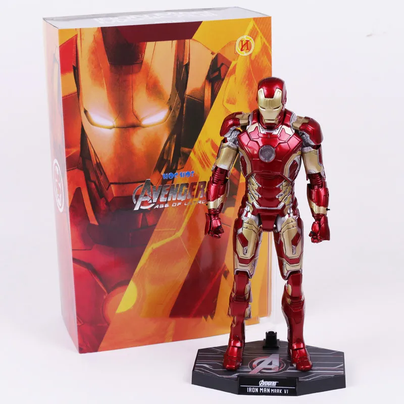 

Hot Marvel Comics Toys IRON MAN Mark XLII MK 42 LED Light 1/6 Scale PVC Action Figure Collectible Model Toy Anime Figure Toys