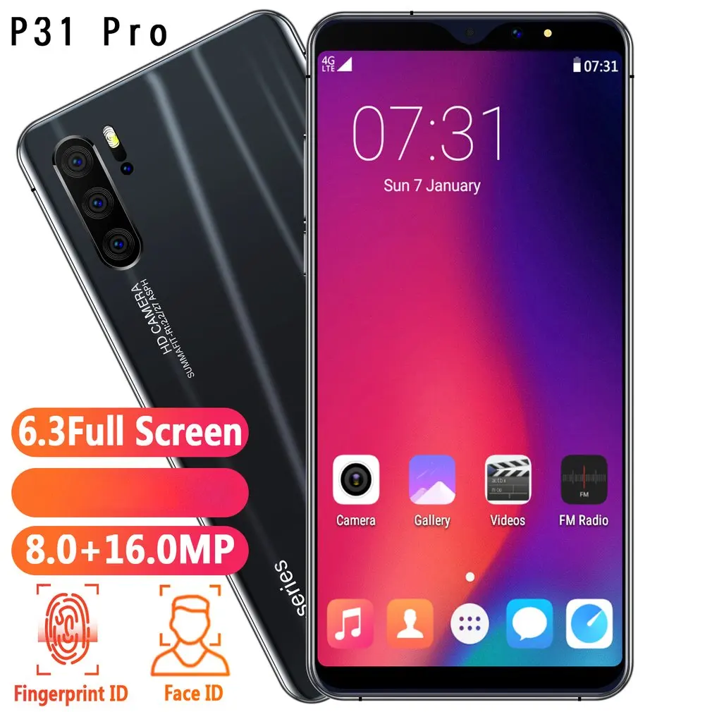 P31Pro мобильный смартфон 3g Ram+ всего 64 ГБ(Rom 32 ГБ+ Sd 32 ГБ) 3800 мАч мобильный телефон две sim-карты