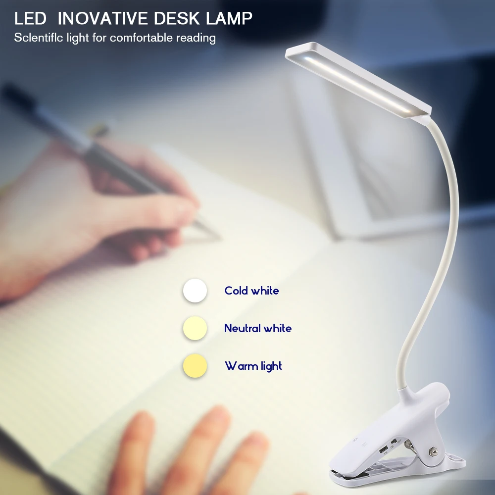 Затемняемая Светодиодная настольная лампа USB Перезаряжаемый Светодиодный