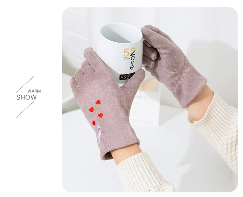 Fashion Rhinestones Bow Genuine Leather Gloves Women's Winter Sheepskin Outdoor Cycling Touch Screen Warm Driving Mittens U54