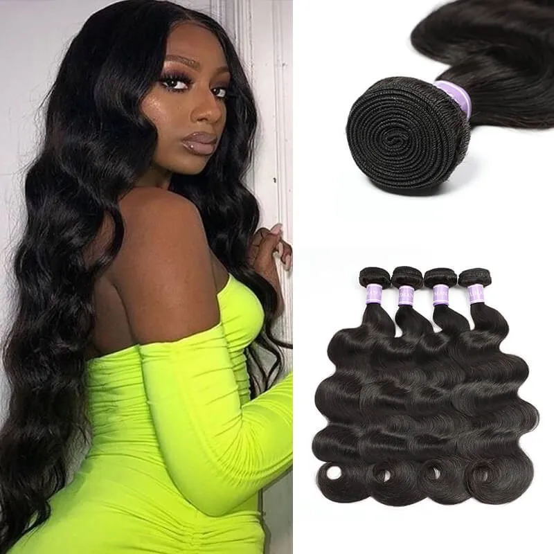 Brazilian Body wave Human Hair Bundles Extensions 22 24 26inch Human Hair Weave Remy 1/3/4 Bundles
