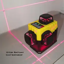 12-линия красный лазерный измеритель уровня самовыравнивания Микро устройство 3D стены метр 360 градусов Инфракрасный лазерный измеритель ЕС Зарядное устройство для измерения