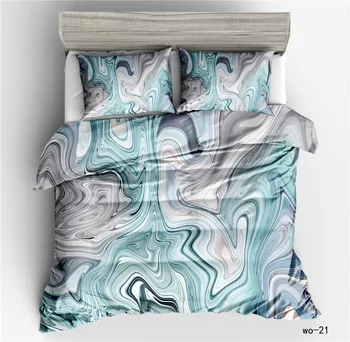 

Aggcual Marble cloud flow series bedding set double bed abstract 100% Polyester duvet cover set queen full size textile kit be82