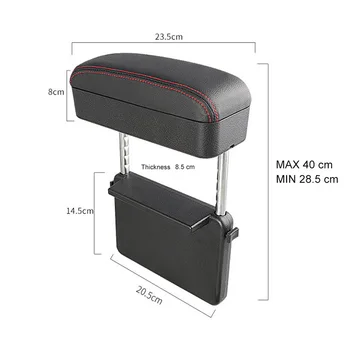 

Car Armrest Box Adjustable Elbow Support Auto Center Console Auto Seat Gap Organizer Wireless Charging