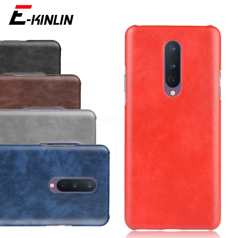 Ультратонкий тонкий чехол для телефона OnePlus 8 8T 7 7T Pro 5G 6 6T 5T PU кожа личи пластиковая
