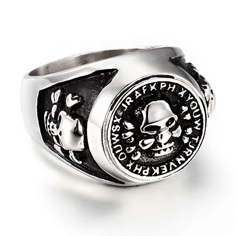 New High-Quality Punk Skull Ring for Men Fashion Rock Stainless Steel Men's Jewelry | Украшения и аксессуары