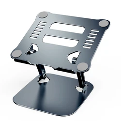 Sleek Aluminium Adjustable Foldable Laptop Stand with Heat Dissipation (Gray)