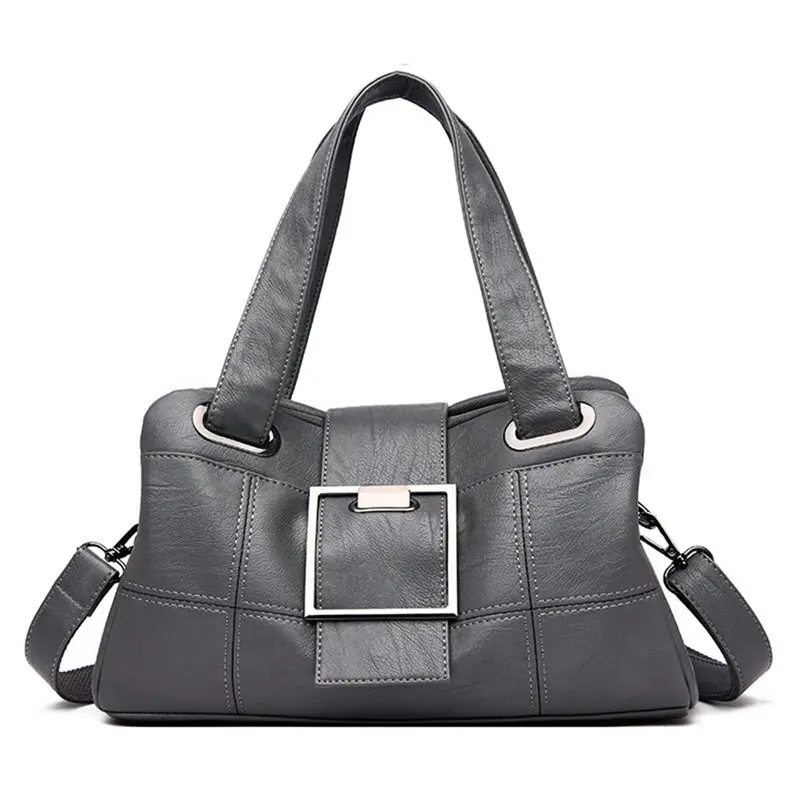 3 слоя кожи Для женщин Сумки Дизайнерская Роскошная Сумки сумка женская Повседневное, брендовые сумки-тоут через плечо женская сумка Sac A Main Femme - Цвет: Gray
