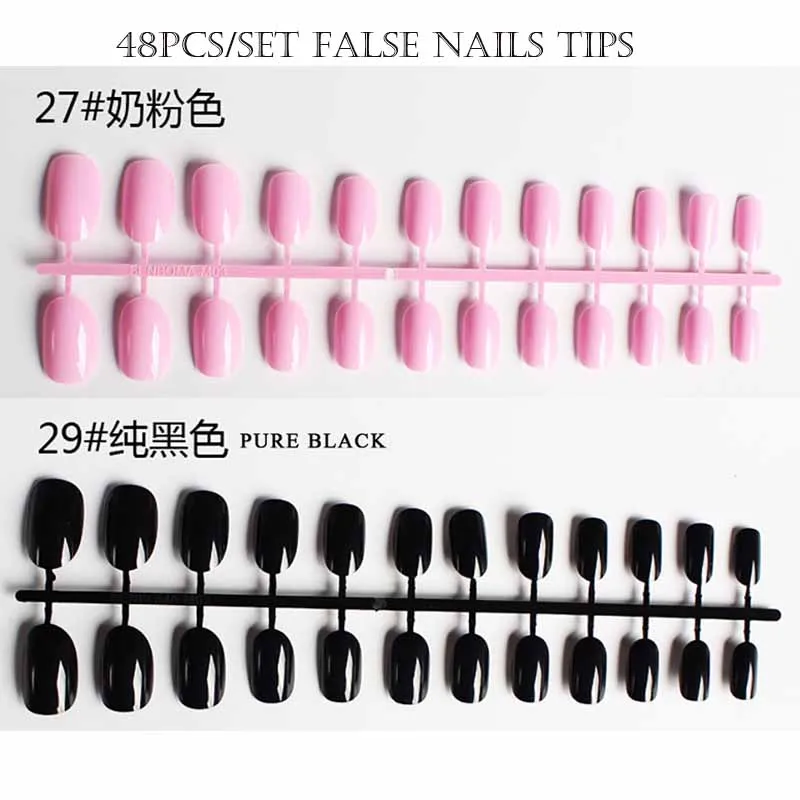 48 шт/24 шт./компл. накладные ногти матовый Ложные Nail Art Съемный советы для наращивания ногтей Маникюр Nail Art нажмите на поддельные накладные ногти - Цвет: 48pcs-13