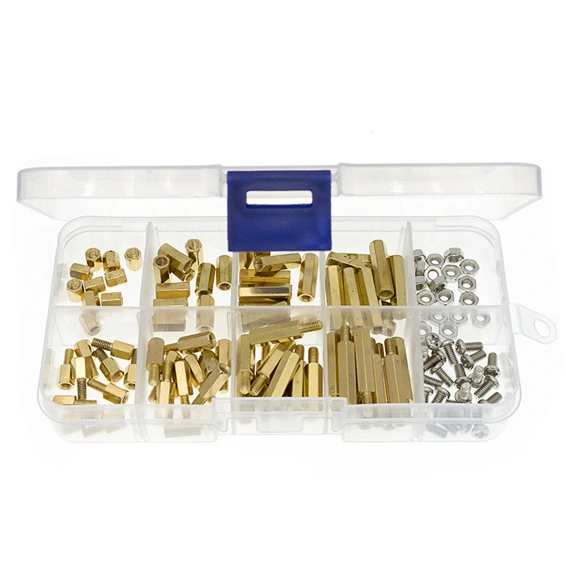 M3 Male Female Brass Hex Column Standoff Support Spacer Pillar 120pcs M3 Screw Nut For PCB Board brass hex column standoff
