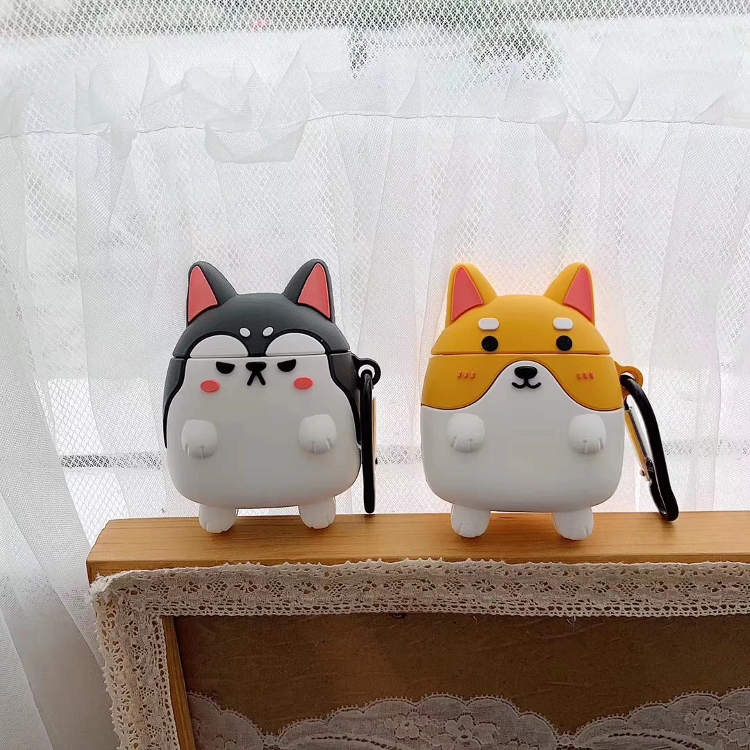 

For AirPods Case Cute Cartoon 3D Dogs Welsh Corgi Protective Cover Wireless Earphone Case For AirPods 2 Headphon