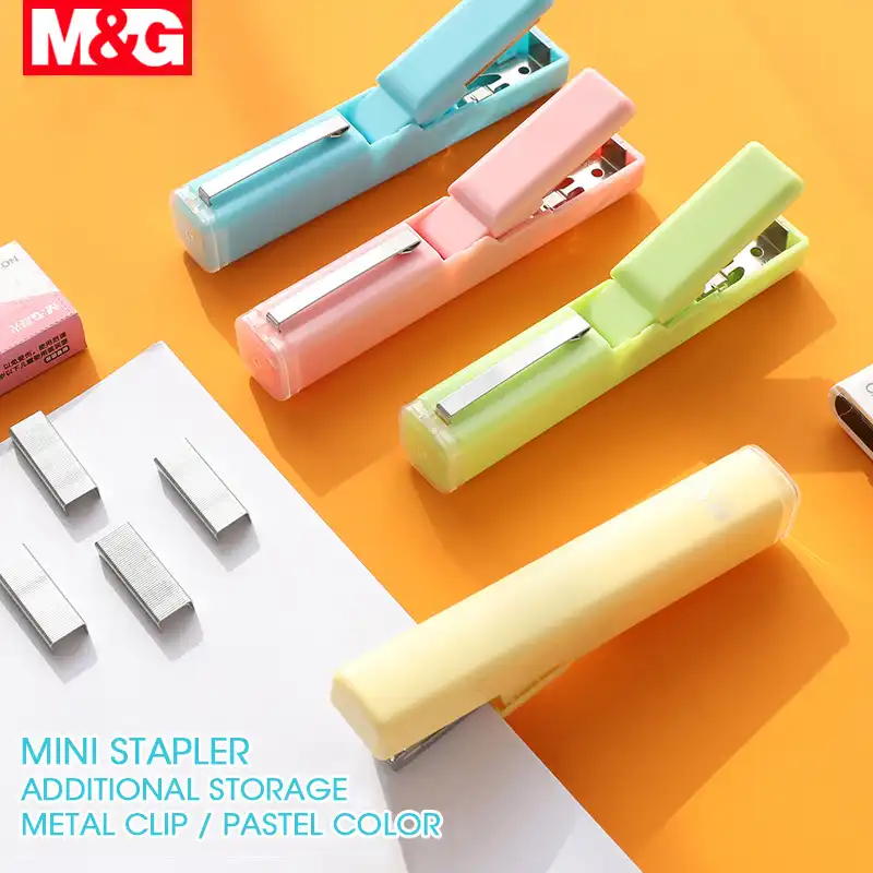 M G かわいいかわいいパステルカラーミニホッチキス 24 6 10 ステープラー送料ステープル紙バインディングステープル機標準オフィス学校 Stapler Aliexpress