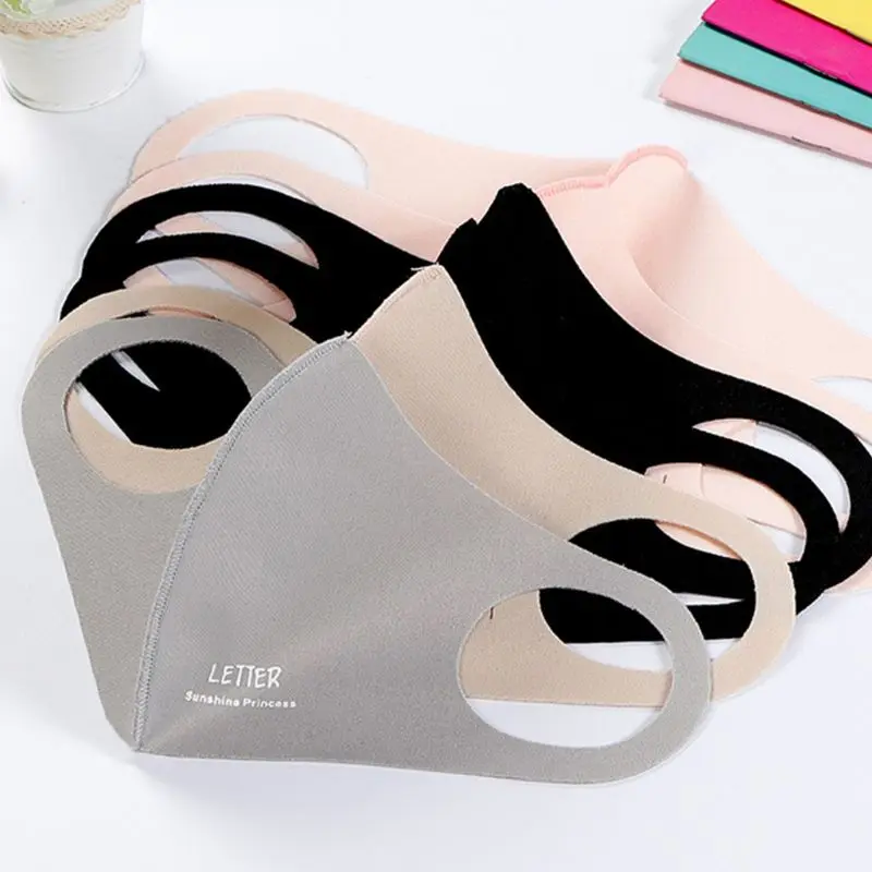 

Unisex Polyurethane 3D Face Mouth Mask Plain Solid Color Cute Cartoon Printing Foldable Dustproof Elastic Earloop Respirator