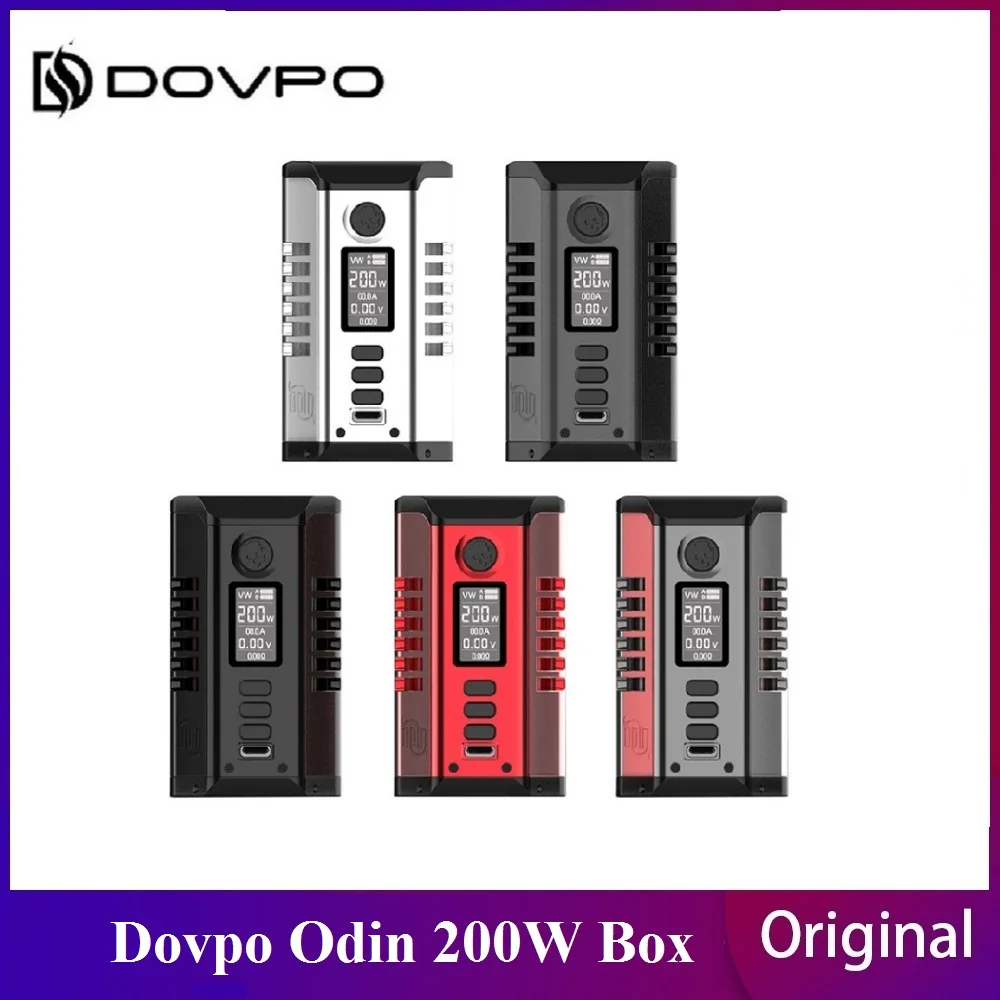 Оригинальный бокс-мод Dovpo Odin 200 Вт работающий от двух аккумуляторов 21700 макс. выход