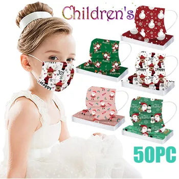 

Masque jetable маски Fast delivery Máscara Headband Disposable Unisex Printed Christmas Soft Child 3-Layer Masks Mascarillas