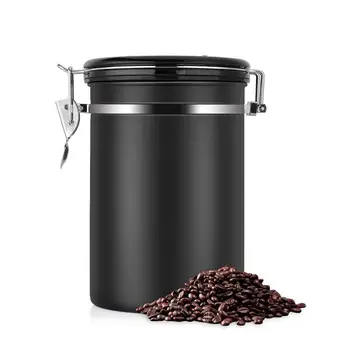 

Airtight Coffee Tea Storage Container Can Stainless Steel Canister With Scoop