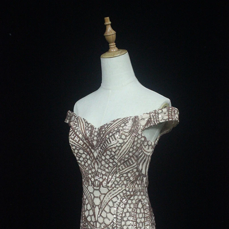Lakshmigown Роскошные вечерние платья Robe de Soiree с блестками, платья для выпускного вечера, Длинные вечерние платья с открытыми плечами
