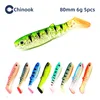 Chinook Soft Bait Lure 3D T-tail 80mm 5pcs Wobblers Worm Fishing Silicone Fish Artificial Bait Fishing For Jig Head ► Photo 1/6