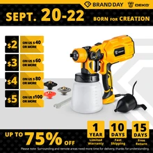 Spray Gun , DKSG55K1/20VDKCX01 High Power Electric Paint Sprayer,3 Nozzle & 800 ml Large capacity,HVLP, Easy Spraying by DEKO