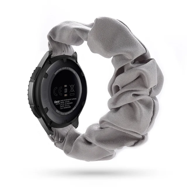 Scrunchies Elastic Watch band 20mm 22mm For samsung galaxy watch 3 41mm 45mm For huawei watch GT2 Pro bracelet For Amazfit Bip gray