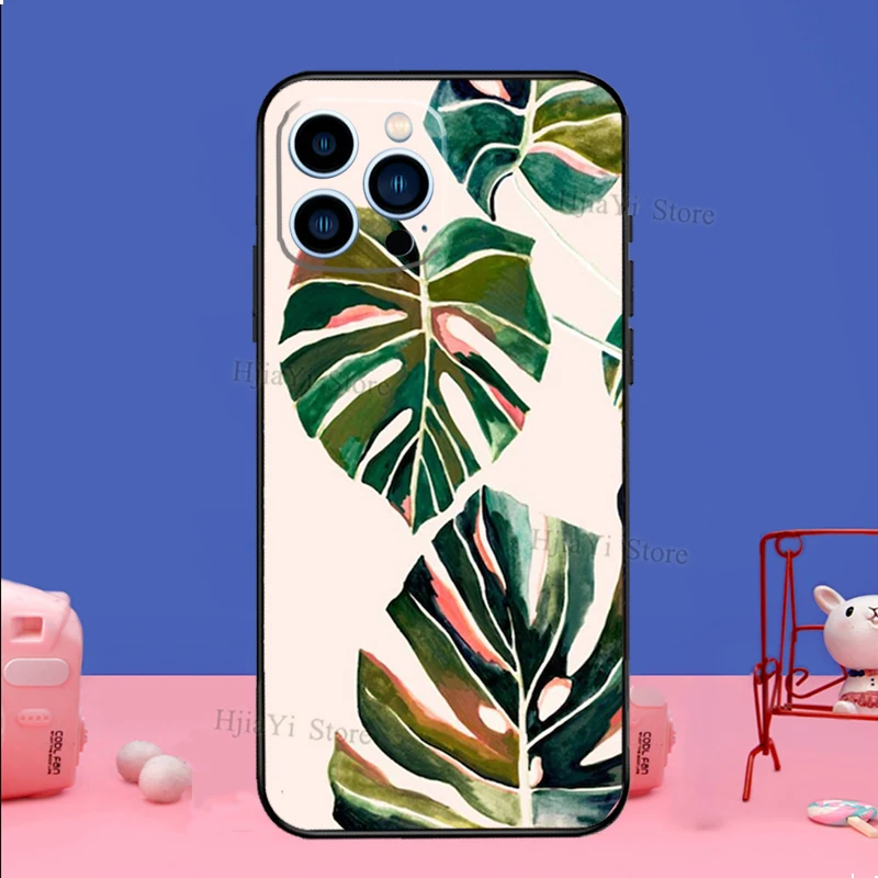 11 cases Leaves Monstera Green Phone Case For iPhone 11 12 13 Pro Max Mini X XS XR 7 8 Plus SE2 Funda Coque Capa Cover cases for iphone 11